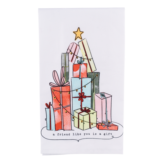 Friend is a Gift Colorful Present Tea Towel