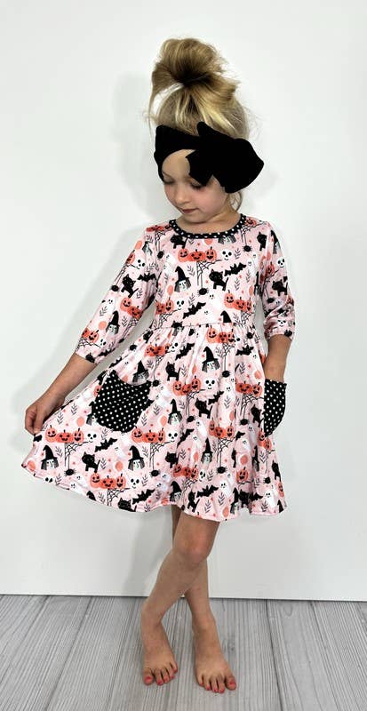 Bats & Black Cats Girls Dress Halloween