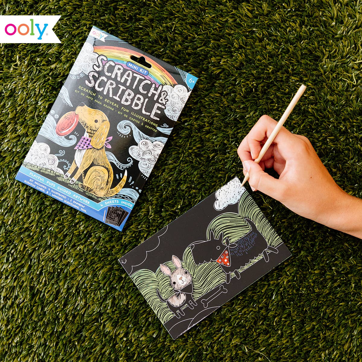 Scratch & Scribble: Mini Kit - Playful Pups