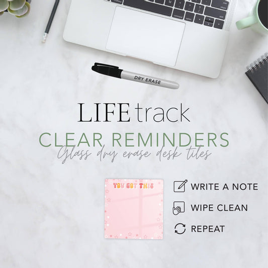 Dry Erase Glass Tile, Inspirational Gift, Desk Notes, Gifts