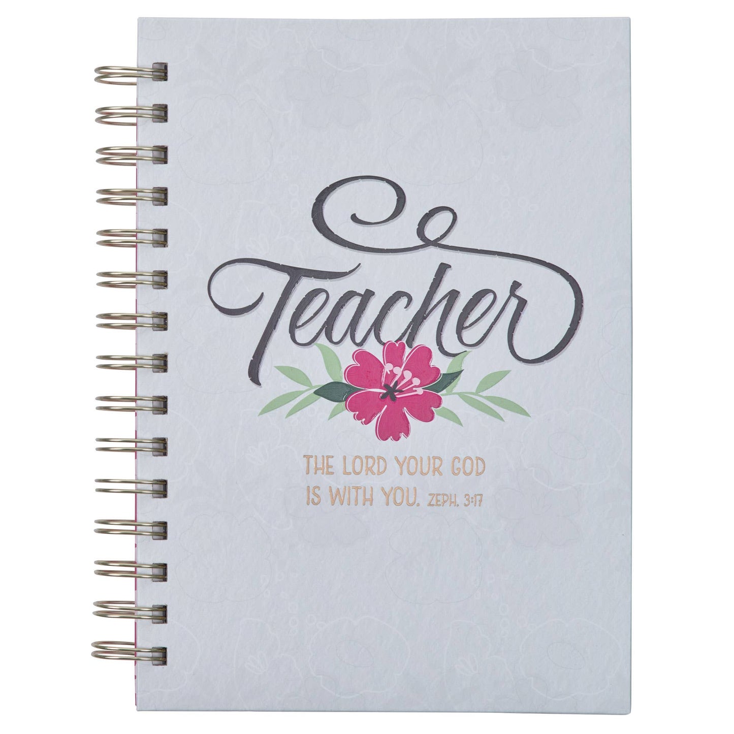 Journal Wirebound Fuchsia The Lord is With You Zeph. 3:17