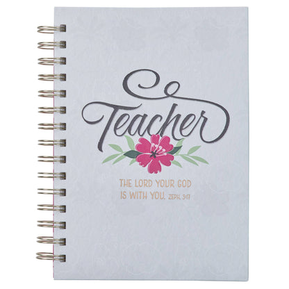 Journal Wirebound Fuchsia The Lord is With You Zeph. 3:17