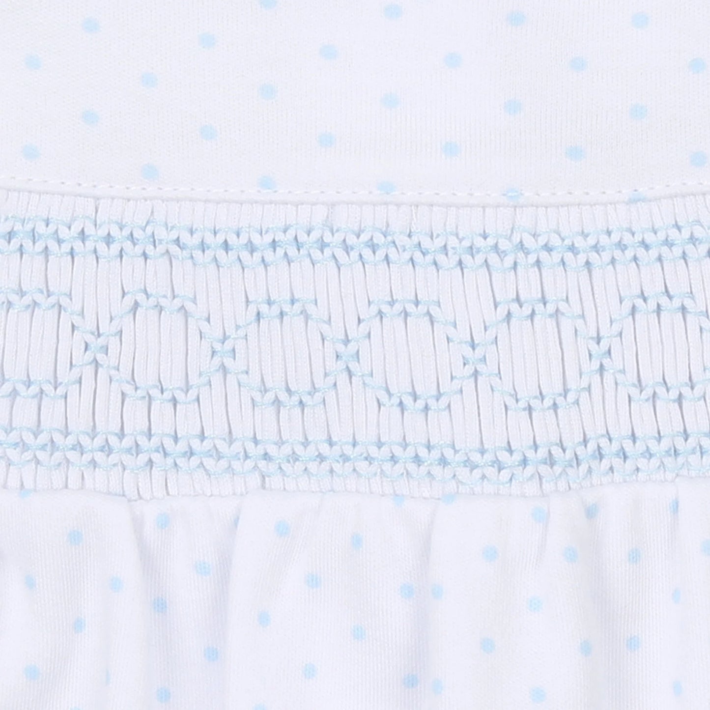Mini Dots Blue Smocked Footie