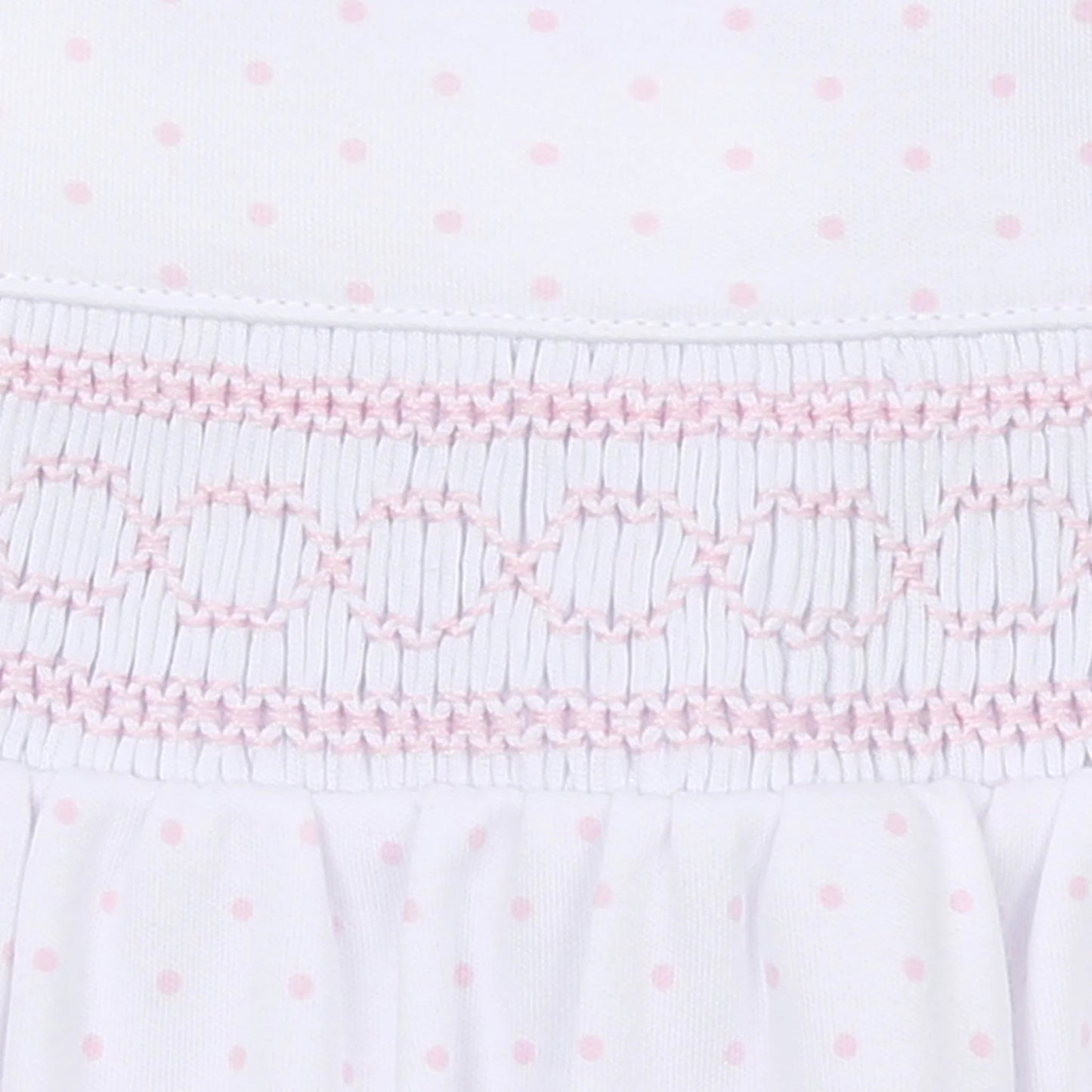 Mini Dots Pink Smocked Footie