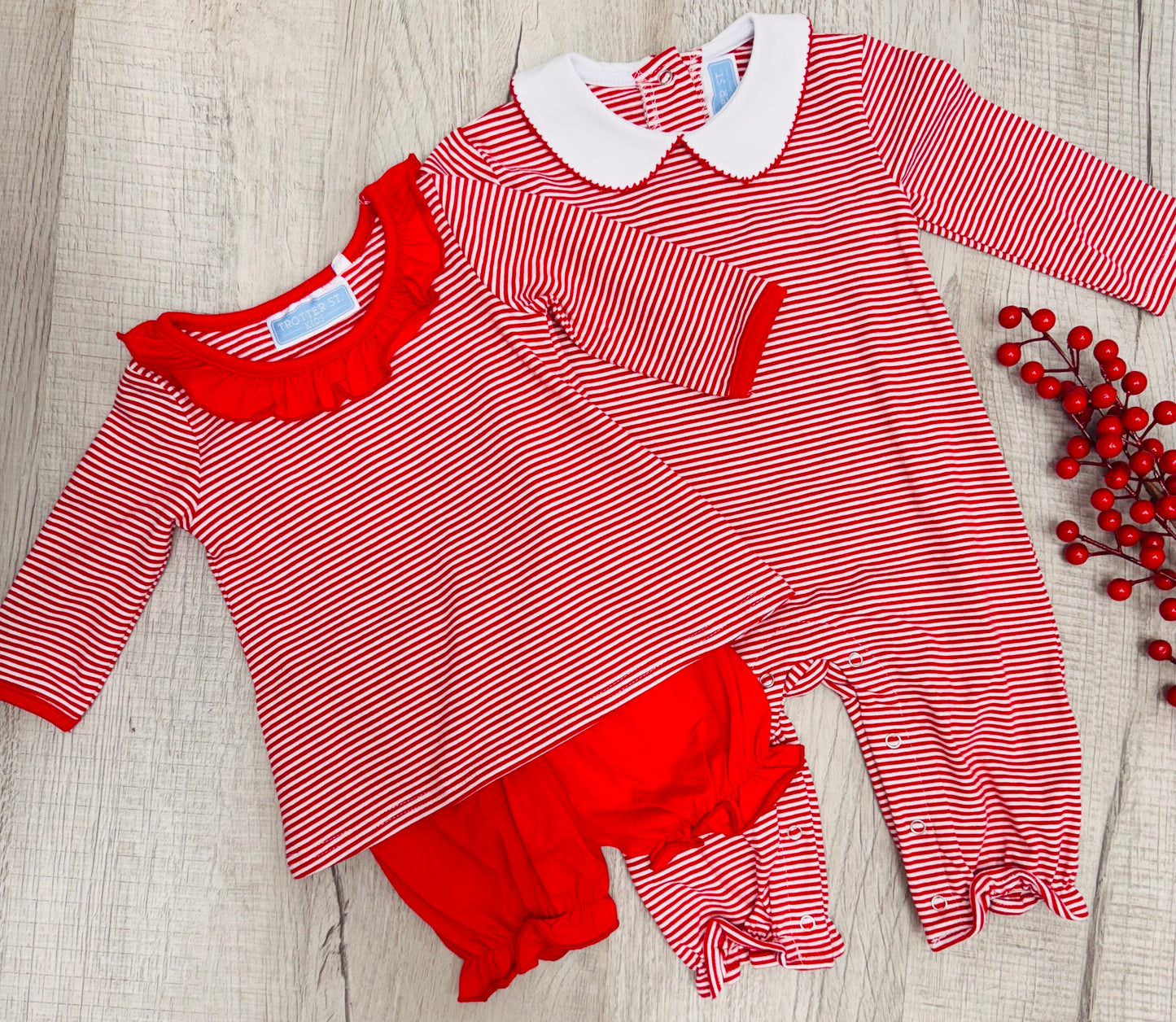 Red Stripe Bloomer Set
