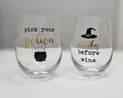 Halloween Themed Wine Glass
