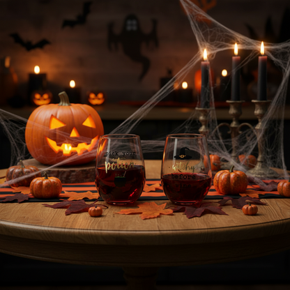 Halloween Themed Wine Glass