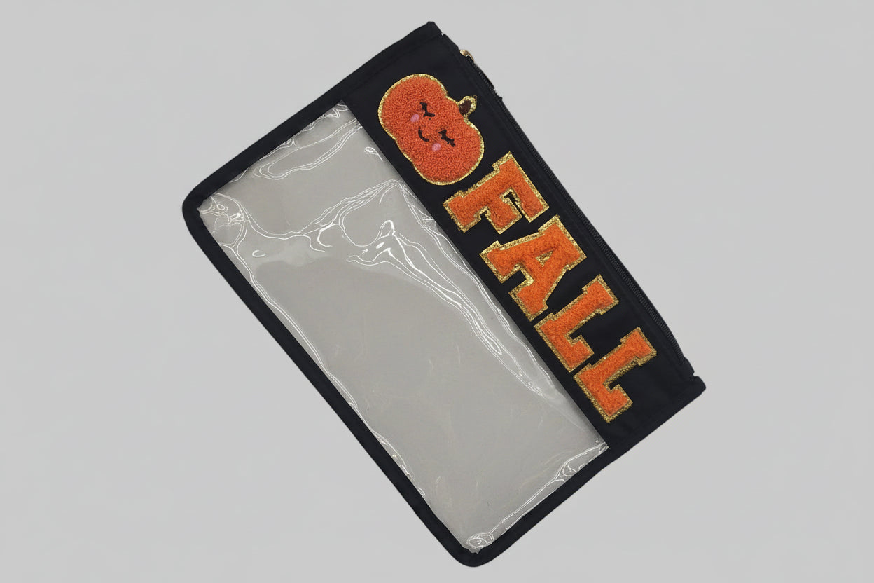Fall/Boo Chenille Patch Zipper Pouch