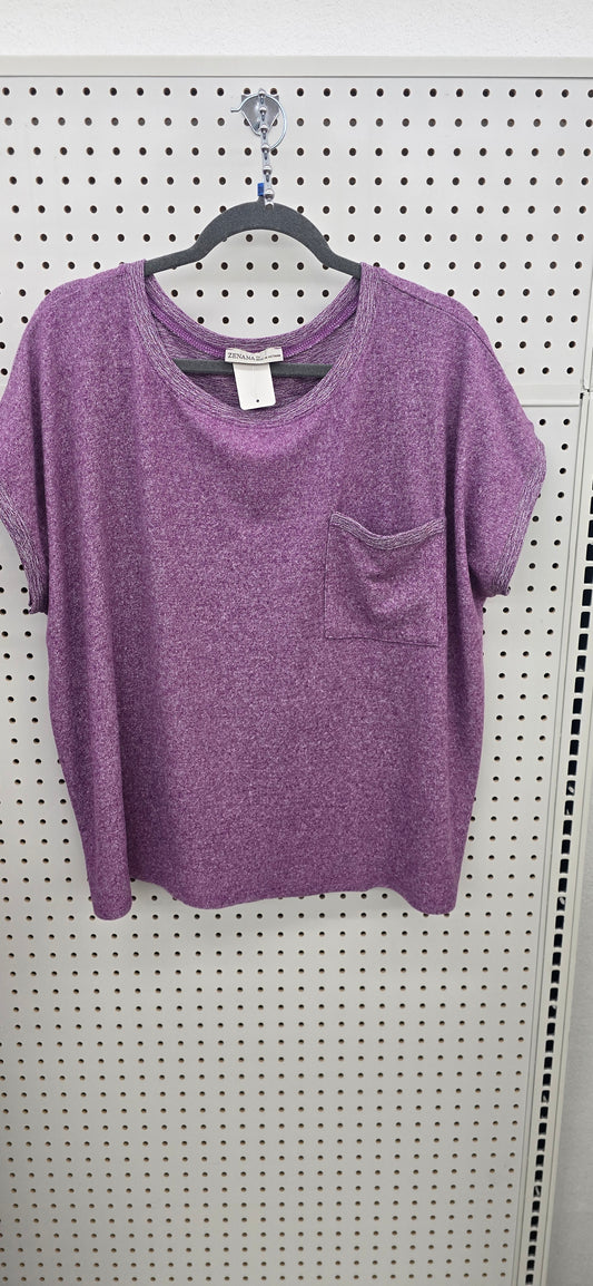 Plus Melange Hacci Tee With Pocket