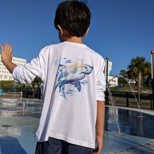 Caloosa Waterwear Ls White Shark