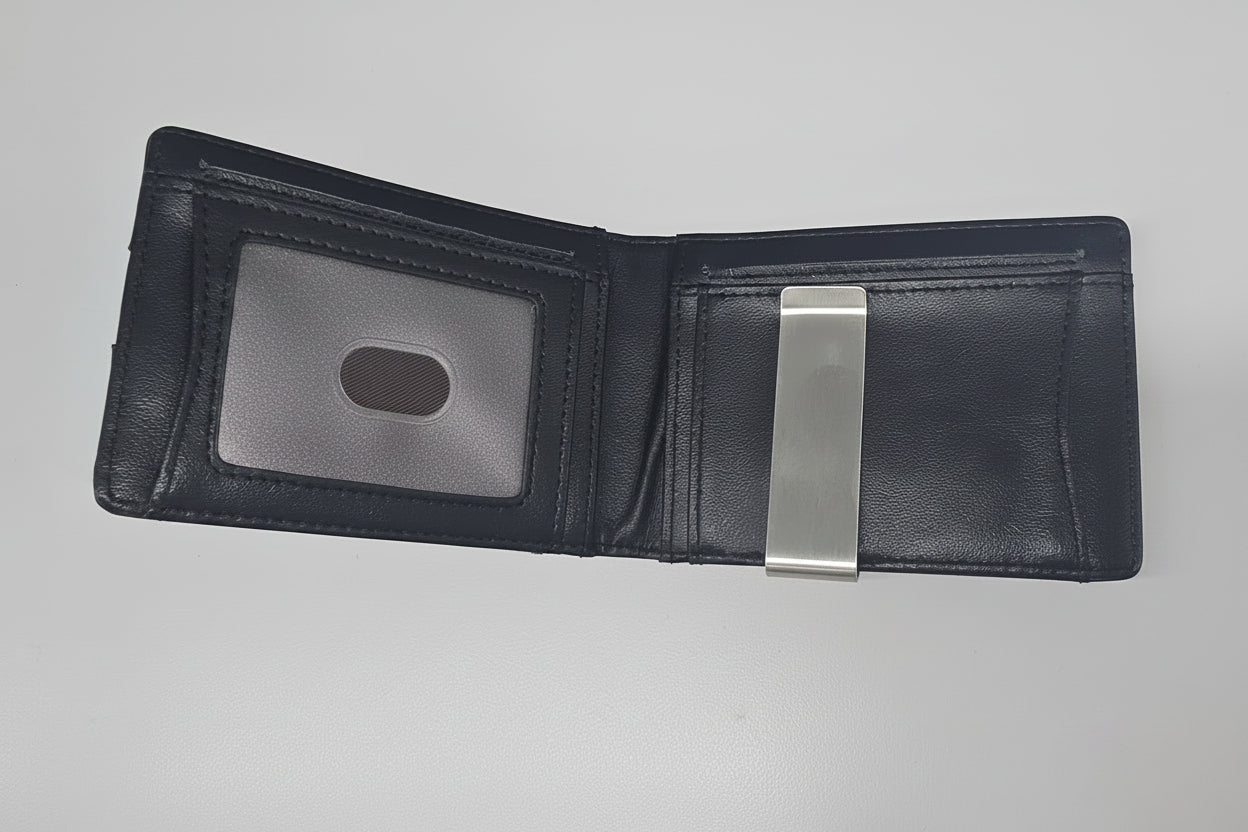 Men's Bifold Wallet With Clip | Black