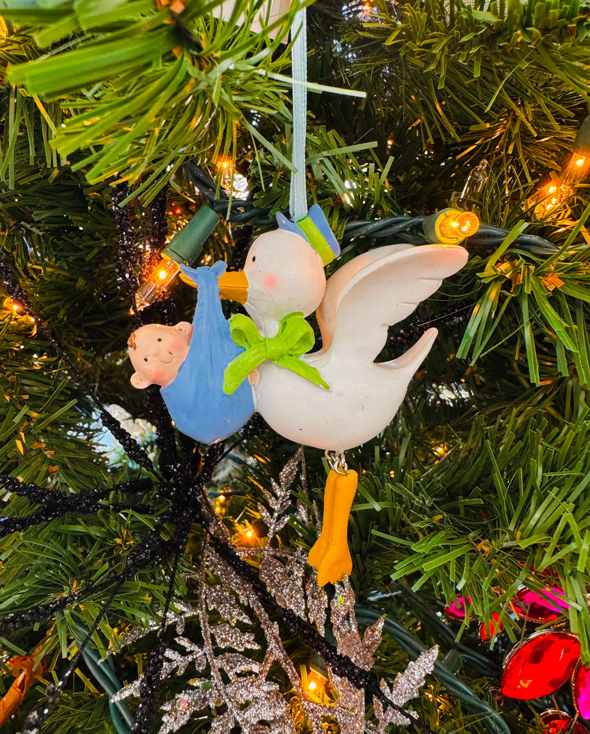 Ornament Boy Stork