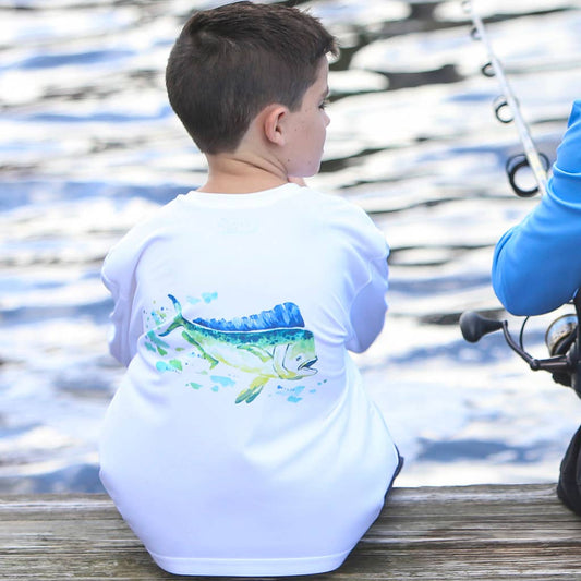 Caloosa Waterwear Ls White Fish