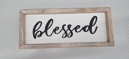 White/Black Sitter Signs - Blessed/Gather/Thankful