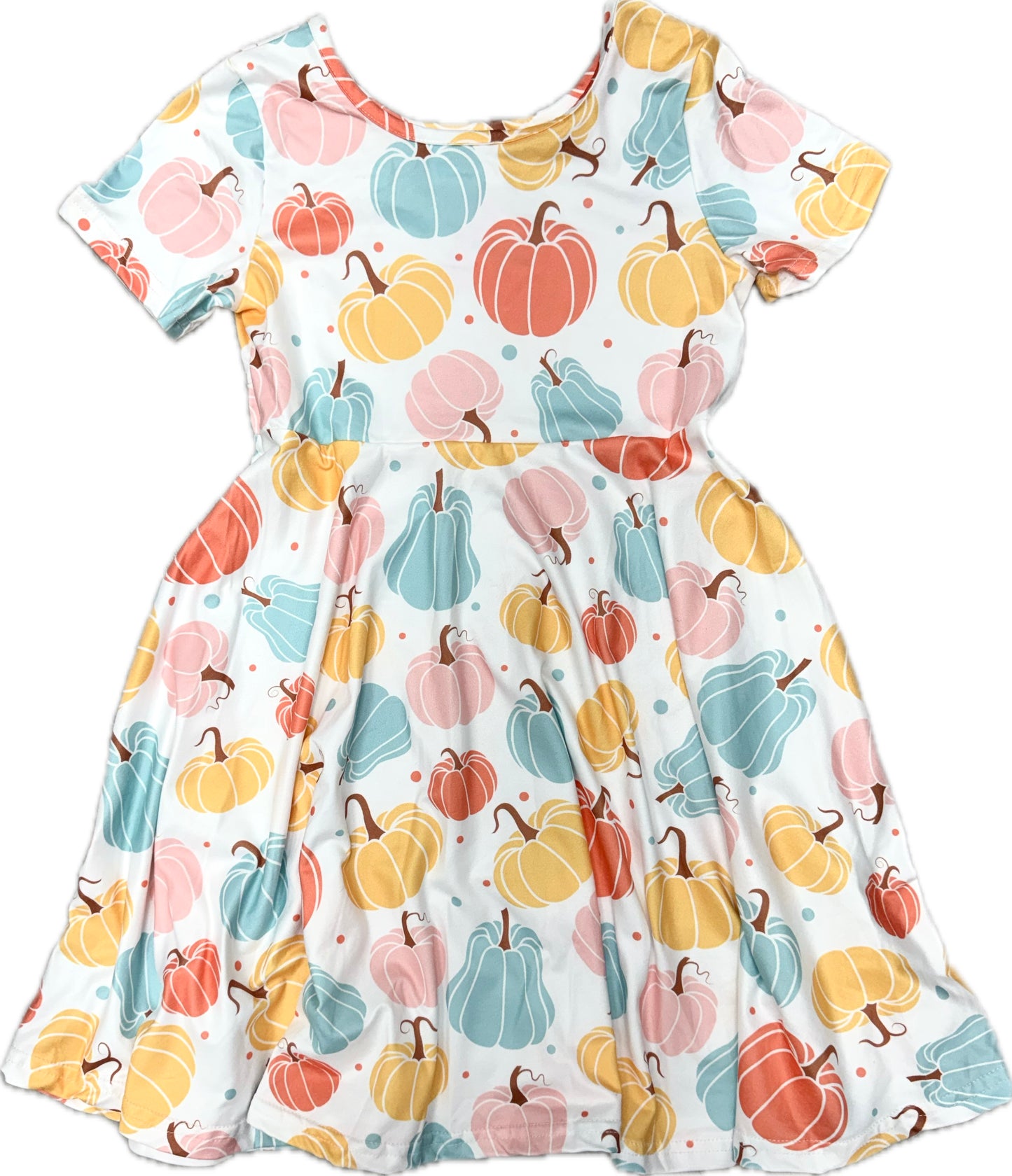 Pastel Pumpkins Twirl Dress