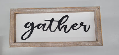White/Black Sitter Signs - Blessed/Gather/Thankful