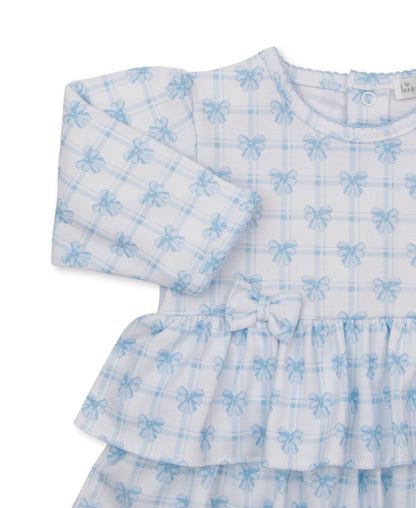 Windowpane Bows Light Blue Print Playsuit