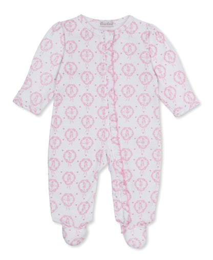 Petite Pirouettes Pink Print Footie W/ Zip