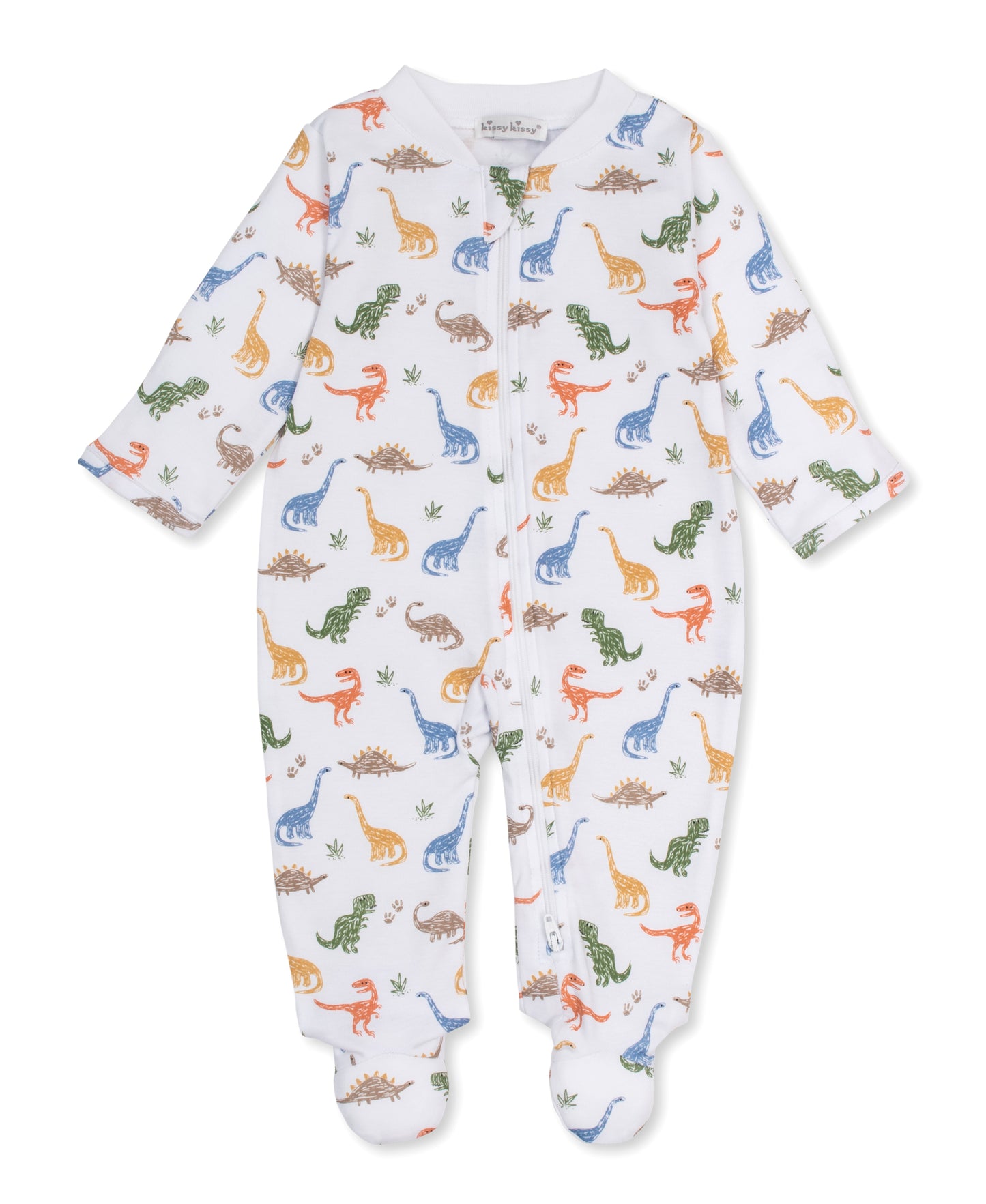 PJs Dino Stomp Multi Print Footie W/ Zip