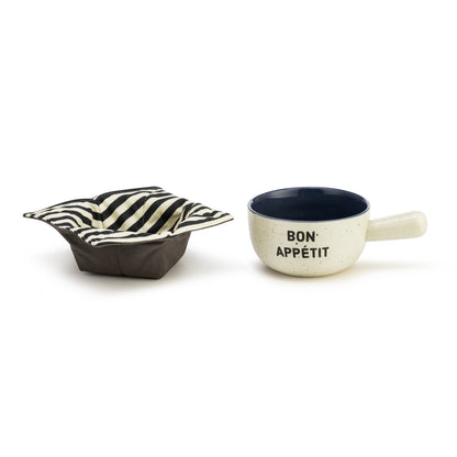 Soup Crock & Bowl Cozy - Bon Appétit